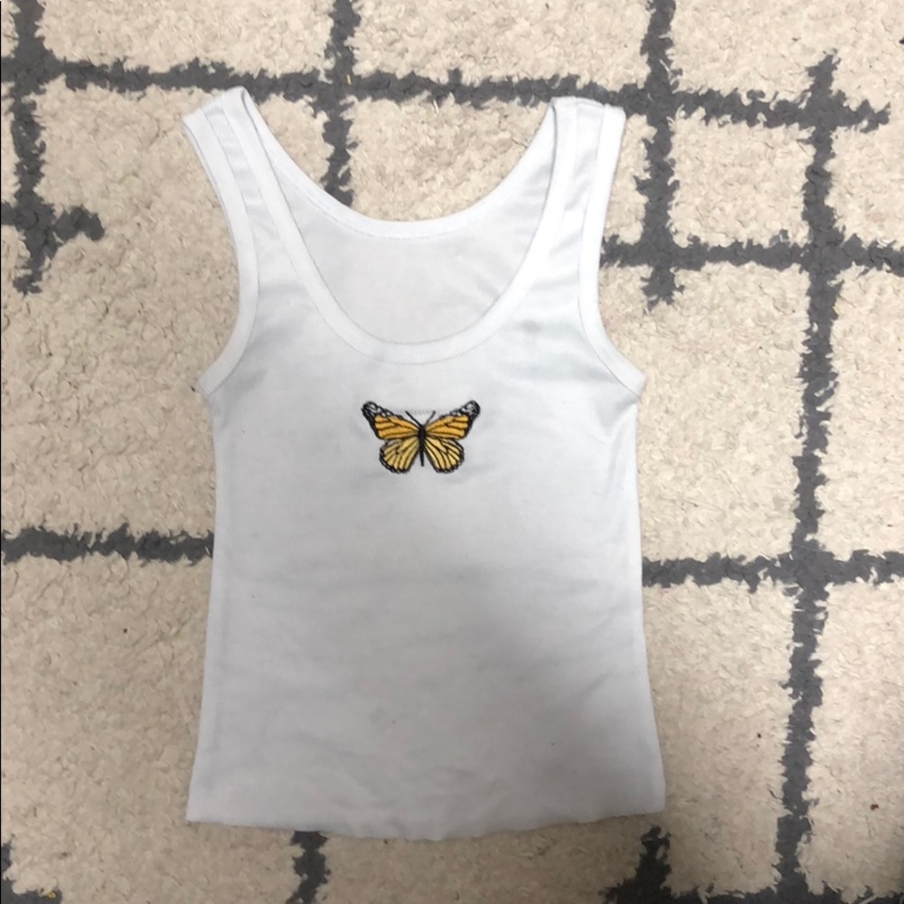 butterfly embroidered tank!!